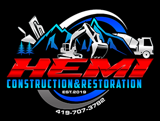 Hemi construction&restoration logo design by 3Dlogos