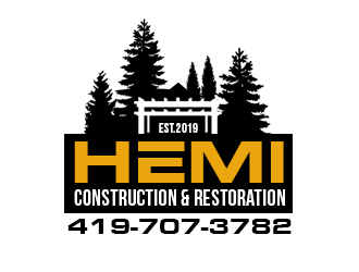 Hemi construction&restoration logo design by kunejo