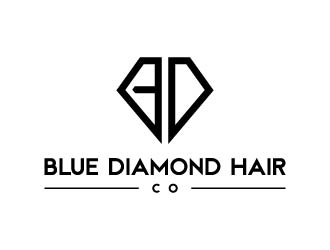 Blue Diamond Hair Co logo design by maserik