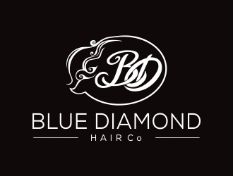 Blue Diamond Hair Co logo design by Mahrein