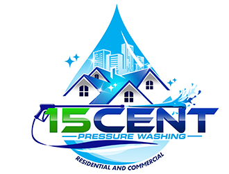 15cent Pressure Washing logo design by 3Dlogos
