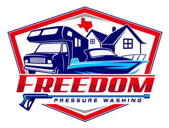 Freedom Pressure Washing logo design by DreamLogoDesign