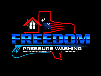 Freedom Pressure Washing logo design by 3Dlogos