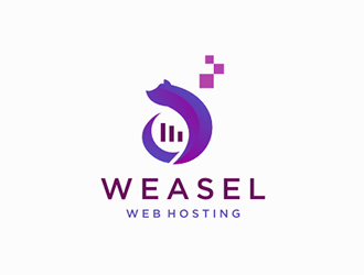 Weasel Web Hosting logo design by DuckOn