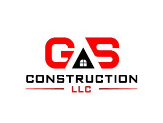 GAS Construction, LLC logo design by NadeIlakes