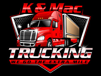 K & Mac Trucking logo design by DreamLogoDesign