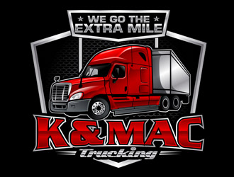K & Mac Trucking logo design by DreamLogoDesign