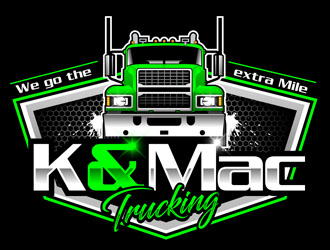 K & Mac Trucking logo design by DreamLogoDesign