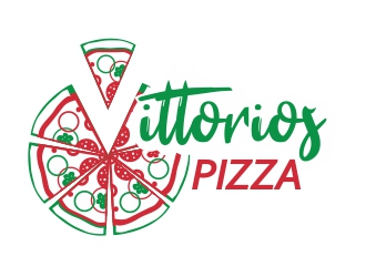 Vittorios Pizza logo design by ruki