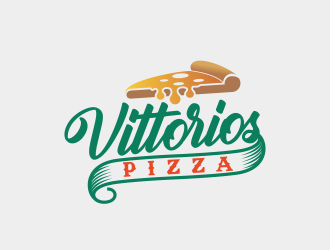 Vittorios Pizza logo design by veter