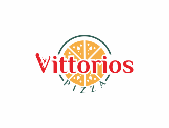 Vittorios Pizza logo design by veter
