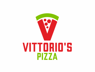 Vittorios Pizza logo design by serprimero