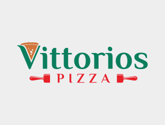 Vittorios Pizza logo design by veter
