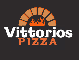 Vittorios Pizza logo design by ElonStark