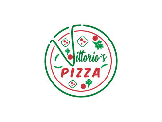 Vittorios Pizza logo design by nona