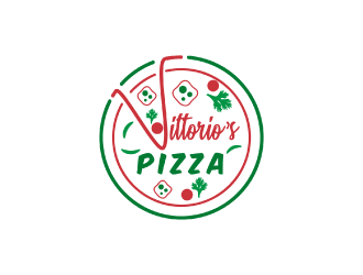 Vittorios Pizza logo design by nona