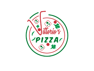 Vittorios Pizza logo design by nona