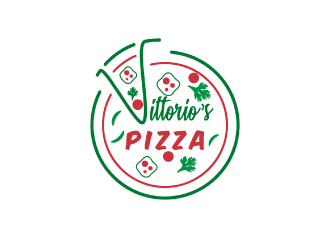 Vittorios Pizza logo design by nona