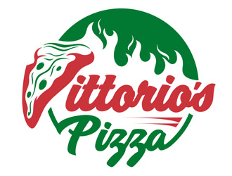 Vittorios Pizza logo design by DreamLogoDesign
