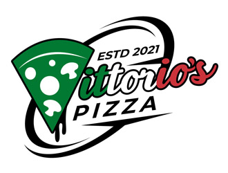 Vittorios Pizza logo design by DreamLogoDesign