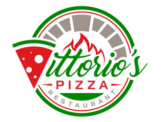 Vittorios Pizza logo design by DreamLogoDesign