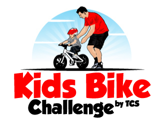 Kids Bike Challenge by TCS (by TCS small and superscript) logo design by ElonStark
