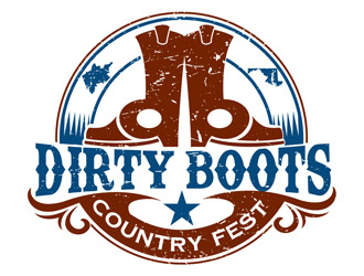 Dirty Boots Country Fest logo design by DreamLogoDesign