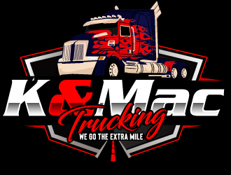 K & Mac Trucking logo design by ElonStark