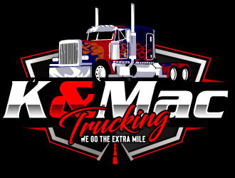K & Mac Trucking logo design by ElonStark