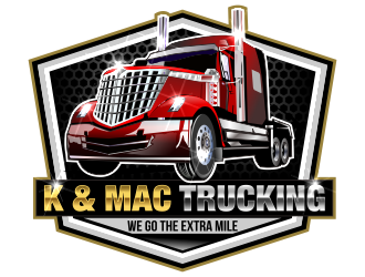 K & Mac Trucking logo design by bosbejo