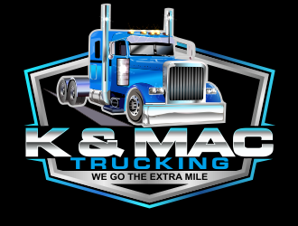 K & Mac Trucking logo design by bosbejo