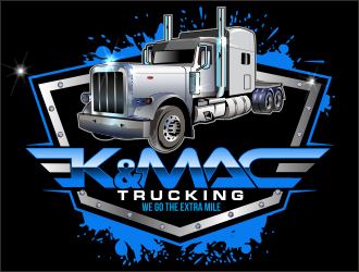 K & Mac Trucking logo design by bosbejo