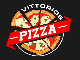 Vittorios Pizza logo design by ElonStark