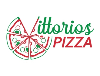 Vittorios Pizza logo design by ruki