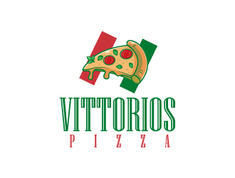 Vittorios Pizza logo design by fawadyk