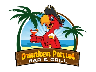 Drunken Parrot Bar & Grill logo design by rizuki
