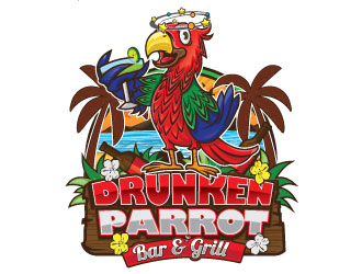 Drunken Parrot Bar & Grill logo design by Godvibes