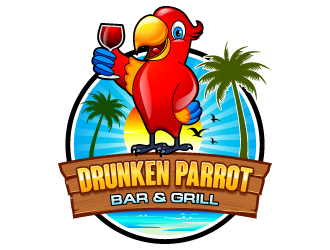 Drunken Parrot Bar & Grill logo design by uttam