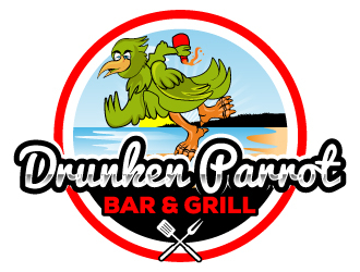 Drunken Parrot Bar & Grill logo design by Suvendu
