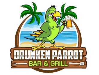 Drunken Parrot Bar & Grill logo design by Suvendu