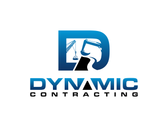 Dynamic Contracting logo design by BlessedArt