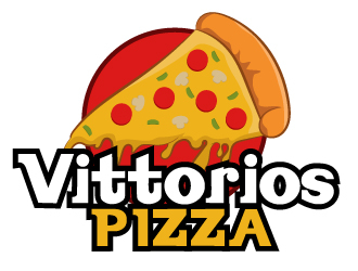 Vittorios Pizza logo design by ElonStark