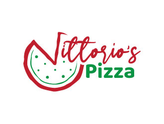 Vittorios Pizza logo design by invento
