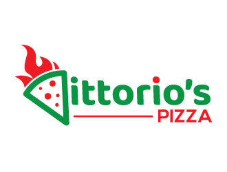 Vittorios Pizza logo design by invento