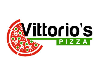 Vittorios Pizza logo design by Suvendu