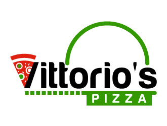Vittorios Pizza logo design by Suvendu