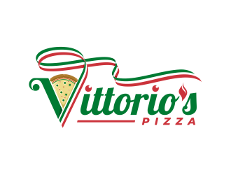 Vittorios Pizza logo design by mutafailan