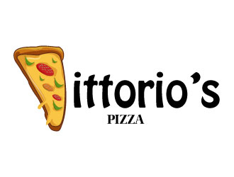 Vittorios Pizza logo design by Suvendu