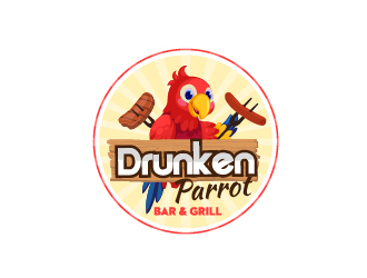Drunken Parrot Bar & Grill logo design by fawadyk