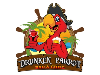 Drunken Parrot Bar & Grill logo design by rizuki